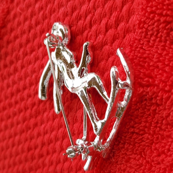 Monet Rhinstone skier brooch - Picture 5 of 11